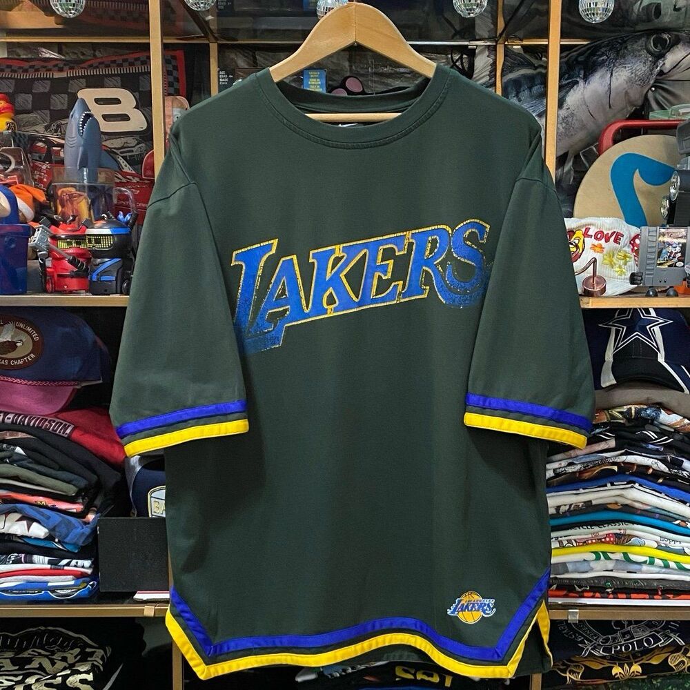 Los Angeles Lakers Kobe Bryant 24 Dark Green Warmup Jersey Shirt Mens Large Y2K
